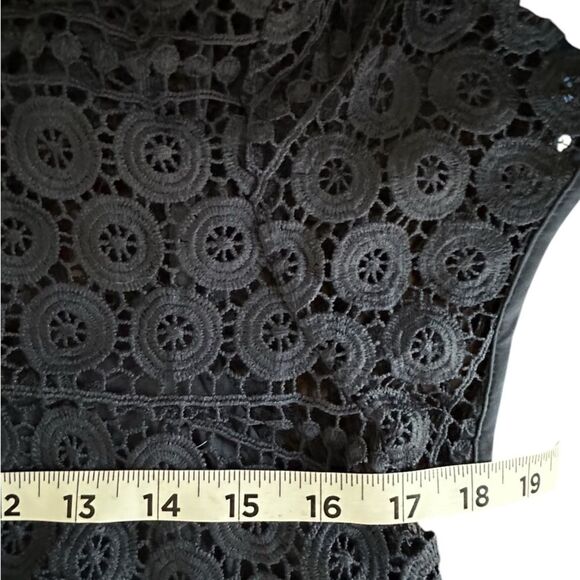 Loft Navy Blue Cap Sleeve Lace Overlay Dress. Size 4. - Picture 5 of 8